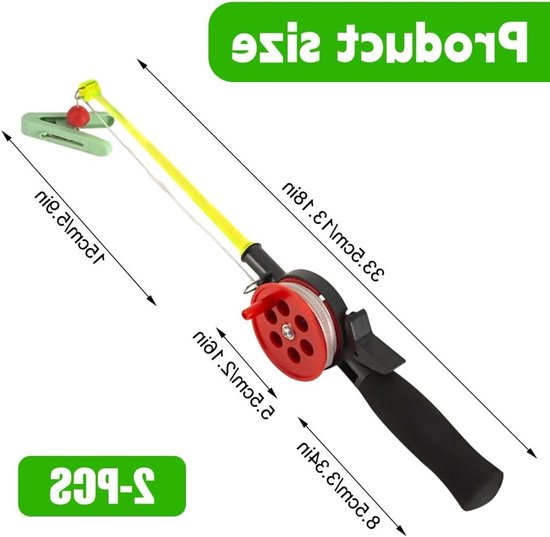 Verstelbare Kinder Vissershengels Set van 2, 33.5 cm, Ideaal voor Garnalen en Krabben, Inclusief Klemaccessoires, Perfect Cadeau voor Kinderen — afbeelding 5
