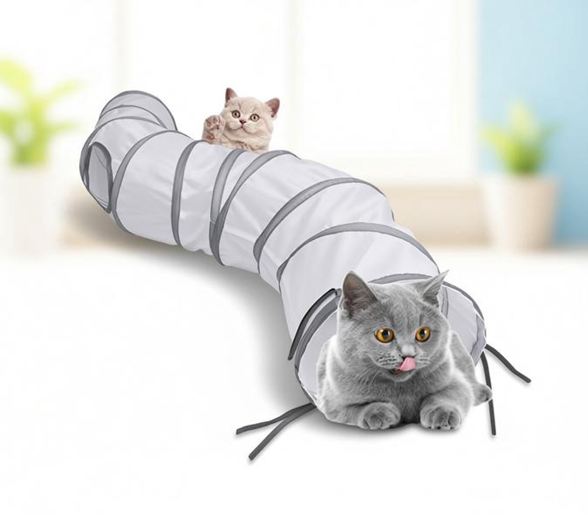 ElleMooi Kattentunnel & Kattenkubus 3-in-1 - Opvouwbaar Katten Speelgoed - voor Kat, Puppy, Kitten en Konijn - Roze