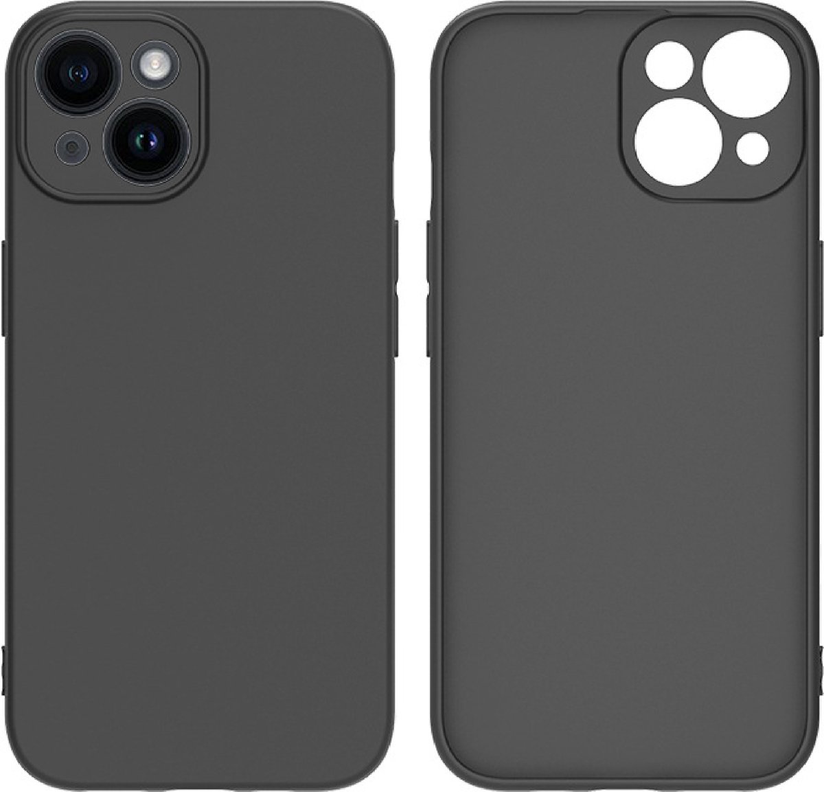 Hoesje Geschikt voor iPhone 13 Mini - Zwart Siliconen Case