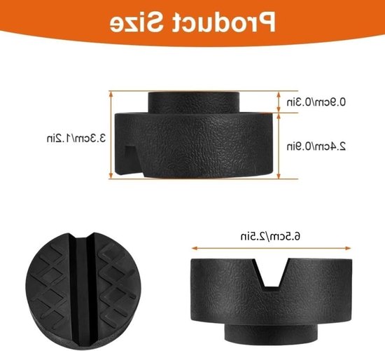 Dailygoody - Rubberen Krikpad - Universeel - Groef Voor Stabiliteit - 2-Delige Set - Ondersteuning Voor Auto's Tot 3 Ton - Veilig en Betrouwbaar — afbeelding 5