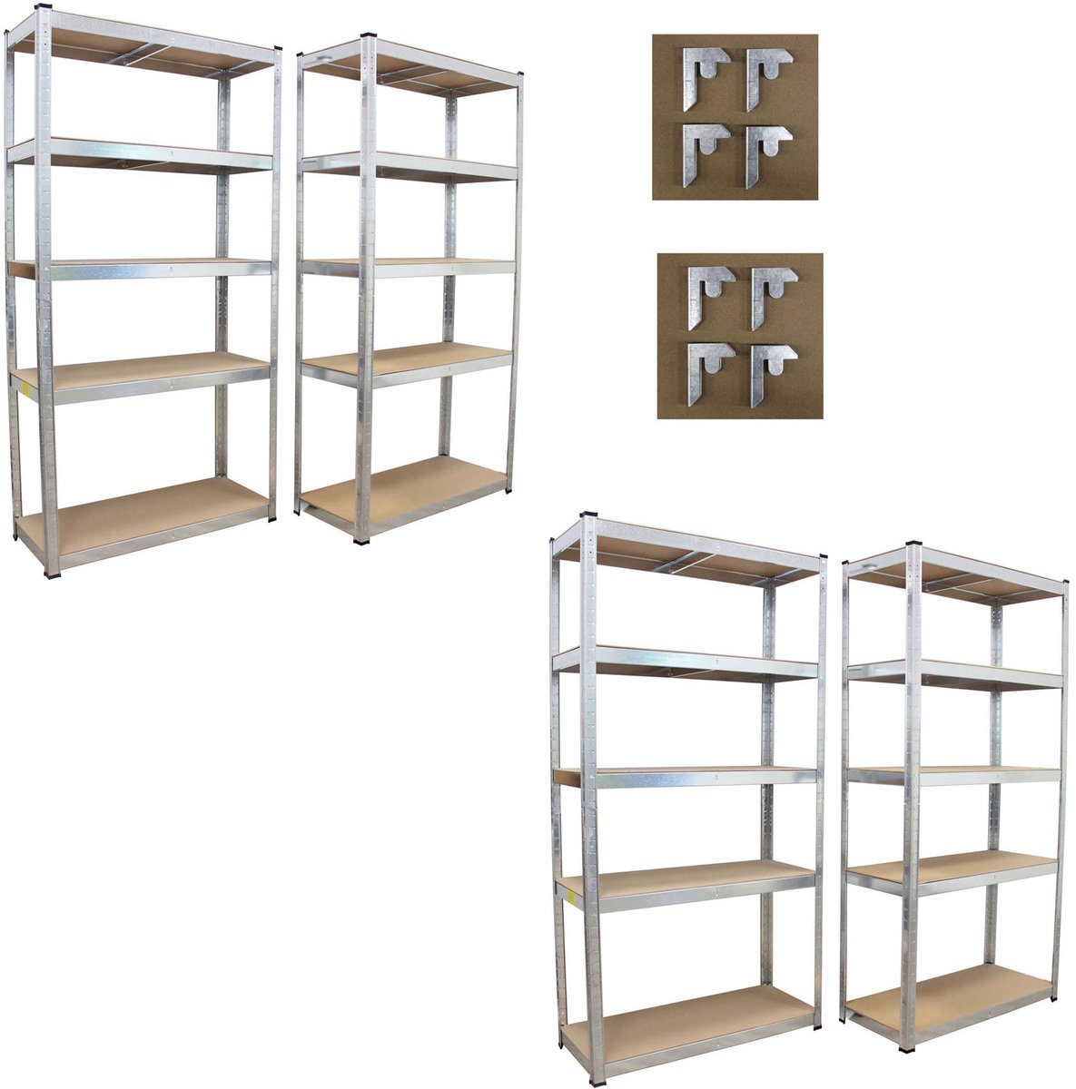 TRUTZHOLM – Steckregale 180 x 90 x 40 cm – 4er-Set – Hochbelastbare Regale (875 kg) – Aufbewahrungsregal – Kellerregal – Metallregal – Garagenregal
