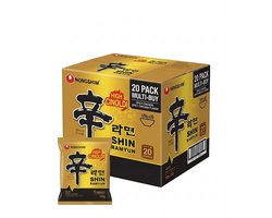 Nong Shim Instant Noodles Shin Ramyun Kip - Koreaanse pittige kip ramennoedelsoep - Snel klaar - Verpakking van 20 stuks (120 g per stuk) Met Kajal Sticker