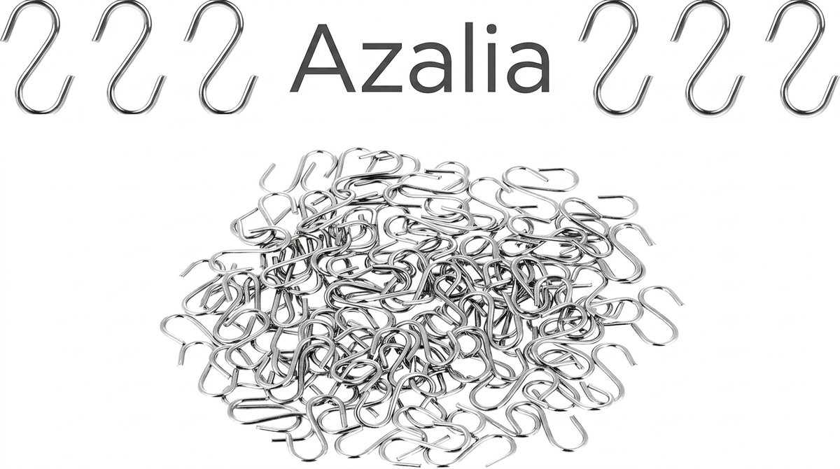 Azalia Mini S-haken, verpakking van 100 kleine S-vormige haken, 14 mm metalen haken om op te hangen, ruimtebesparend, S-haak voor doe-het-zelf knutselwerk, het ophangen van sieraden, sleutelhanger