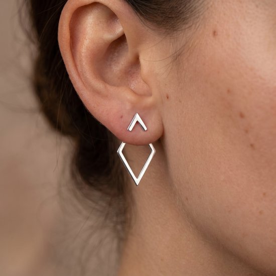 Lundholm Elvine Oorbellen Dames Zilverkleurig – Premium Stainless Steel Jewellery Zilver – Geometrische Oorbellen – Minimalistische Statement Oorbellen – 2 cm – my Scandinavisch Design