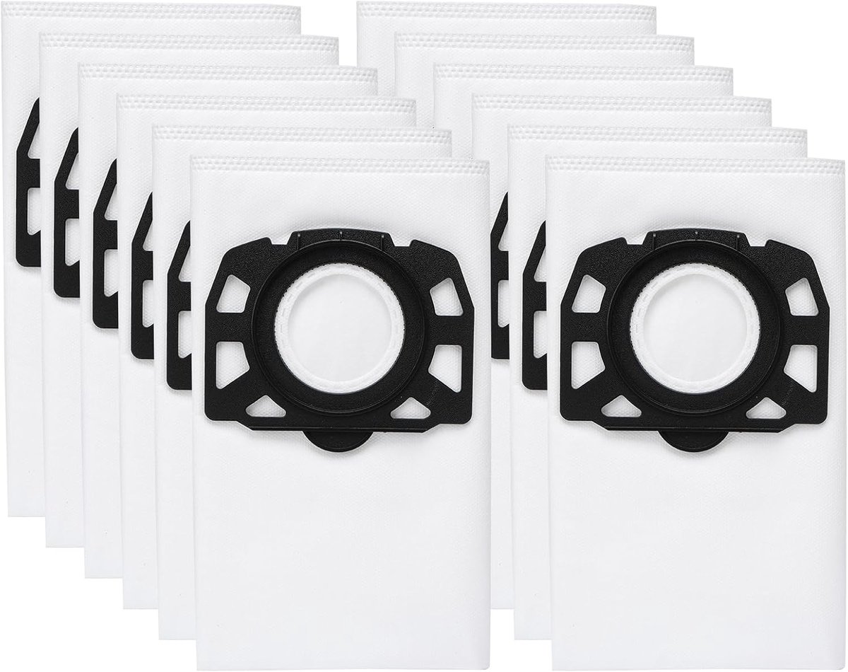 12 KFI 357 stofzuigerzakken geschikt geschikt voor Kärcher KWD1, KWD2, KWD3, WD2 Plus, WD3, SE 4001, SE 4002, SE 4, SE 4 Plus stofzuigers, 2.863-314.0