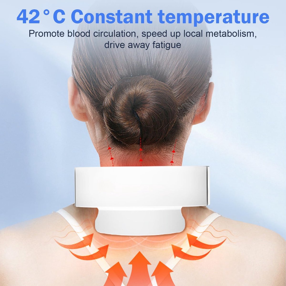 Nekmassage Apparaat - Intelligente Spraakmeldingen Nekmassageapparaat met 42°C Warmtetherapie, 5 Modi, 15 Intensiteitsniveaus Draagbaar Elektrisch Nek Massager voor Thuis, Kantoor, Reis thumbnail 3