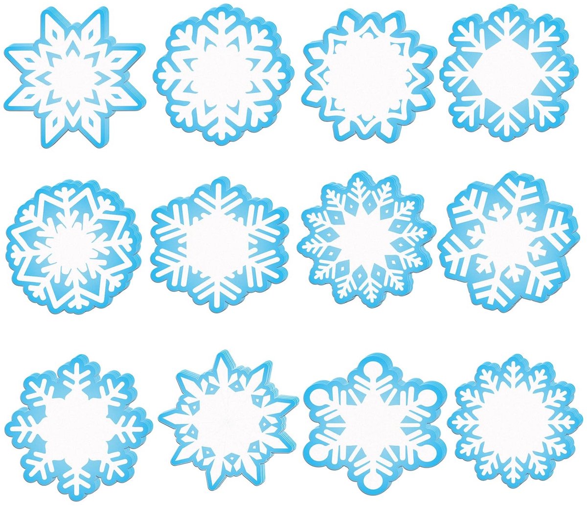 Dailygoods- Plaknotities 480 Vellen - Mini Plaknotities 3x3 Inch - Kerst Sneeuwvlok - Zelfklevende Notities - Draagbaar Formaat - Verschillende Patronen - Sticky Notes
