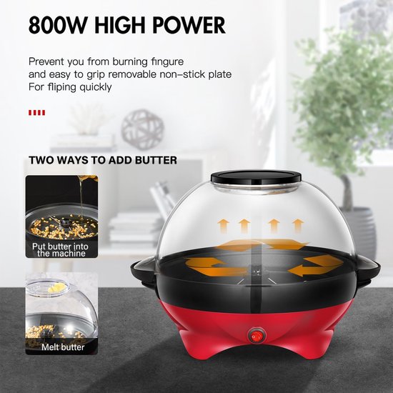 Premium Popcorn Machine - Popcornmakers - Popcornpan - Mais - lucht popcorn — afbeelding 4
