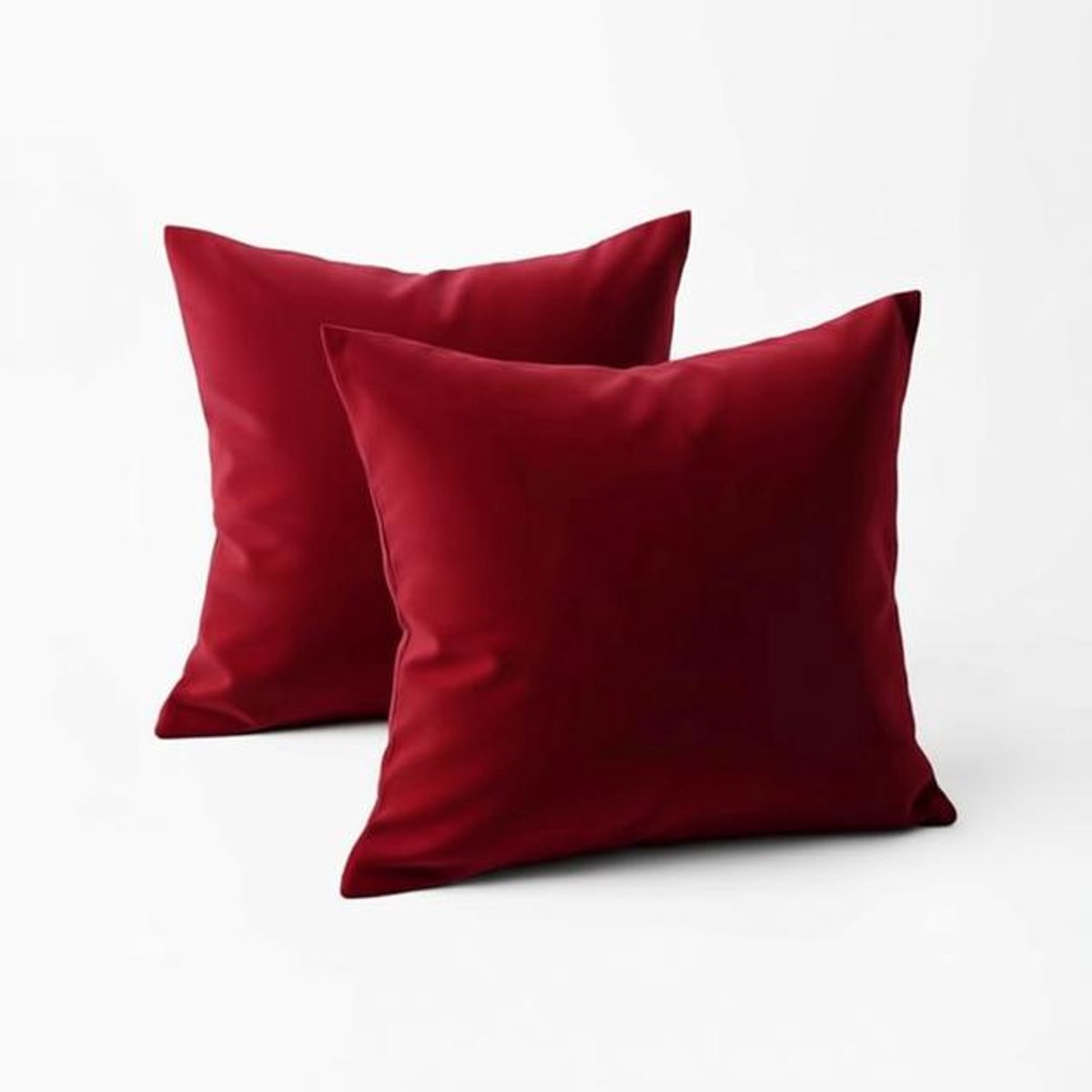 ElleMooi Kussensloop 60x60 Versterkt Katoen Set van 2 - Bordeaux - 57 draden/cm² - Oeko-Tex gecertificeerd