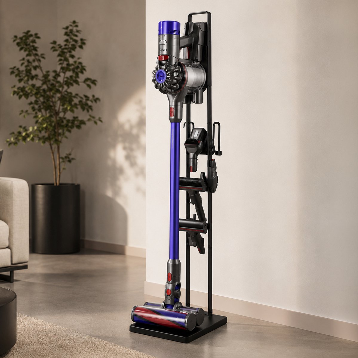 WoonWonder - Stabiele Metalen Stofzuigerstandaard voor Dyson & Dyson Handheld met ruimte voor Draadloze Stofzuigeropzetstukken en Accessoires - Dyson