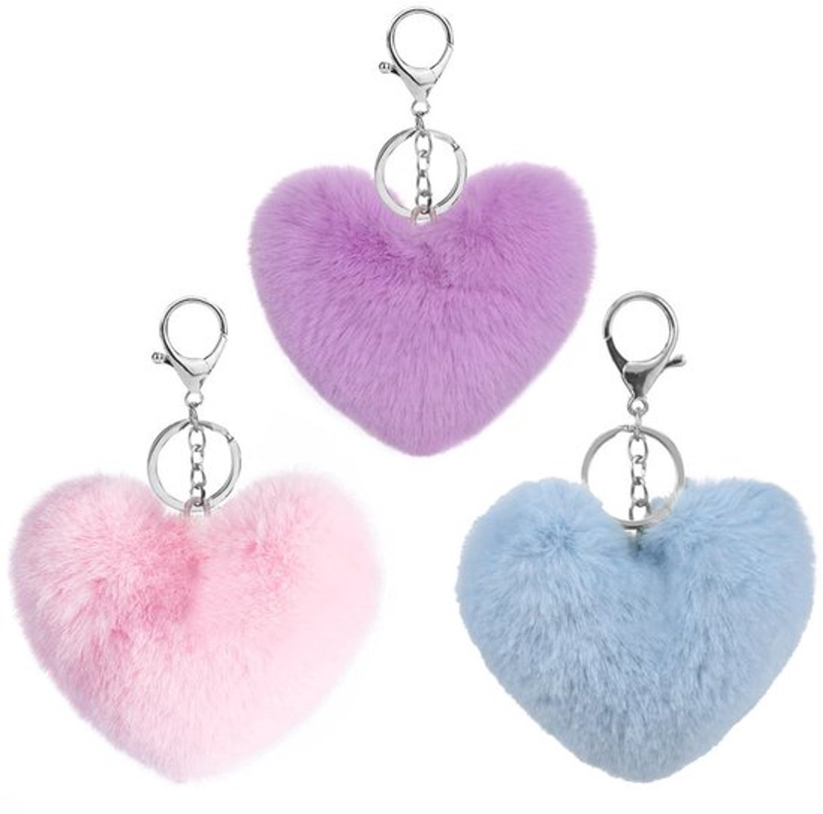Allecto - Sleutelhanger met Pompon - Bont Kwastjes - Pluche Hanger