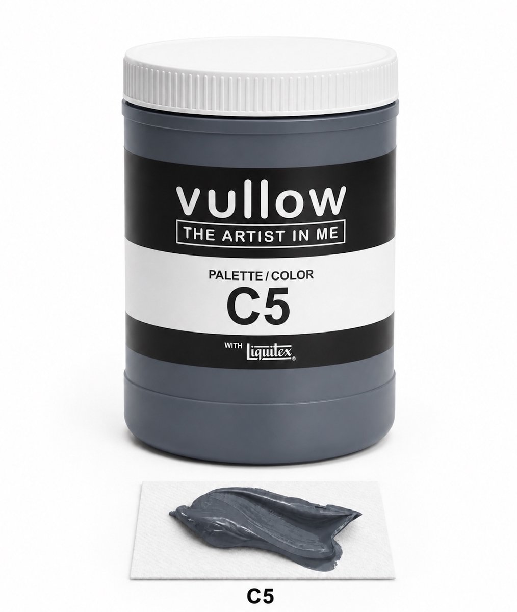 Vullow® Acrylverf C5 Donker Petrol – Mat – 1 Liter – Voor Canvas, Hout en Papier