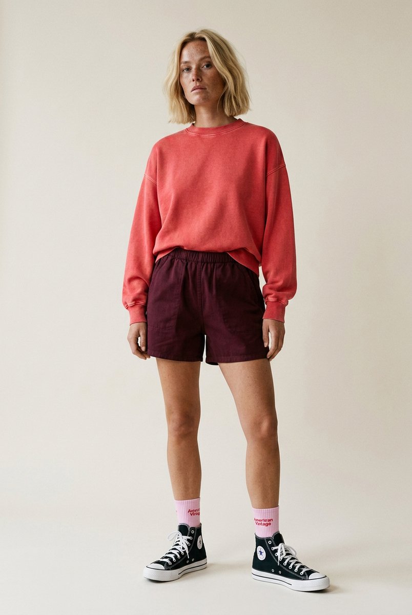 Colorful standard Women Organic Twill Shorts Oxblood Red - maat XS