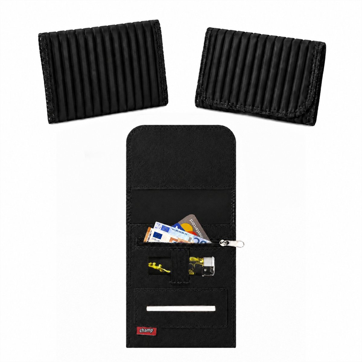 Champ Shag Etui - Tabak Etui - Gewatteerd - Sigarettenhouder - Zwart
