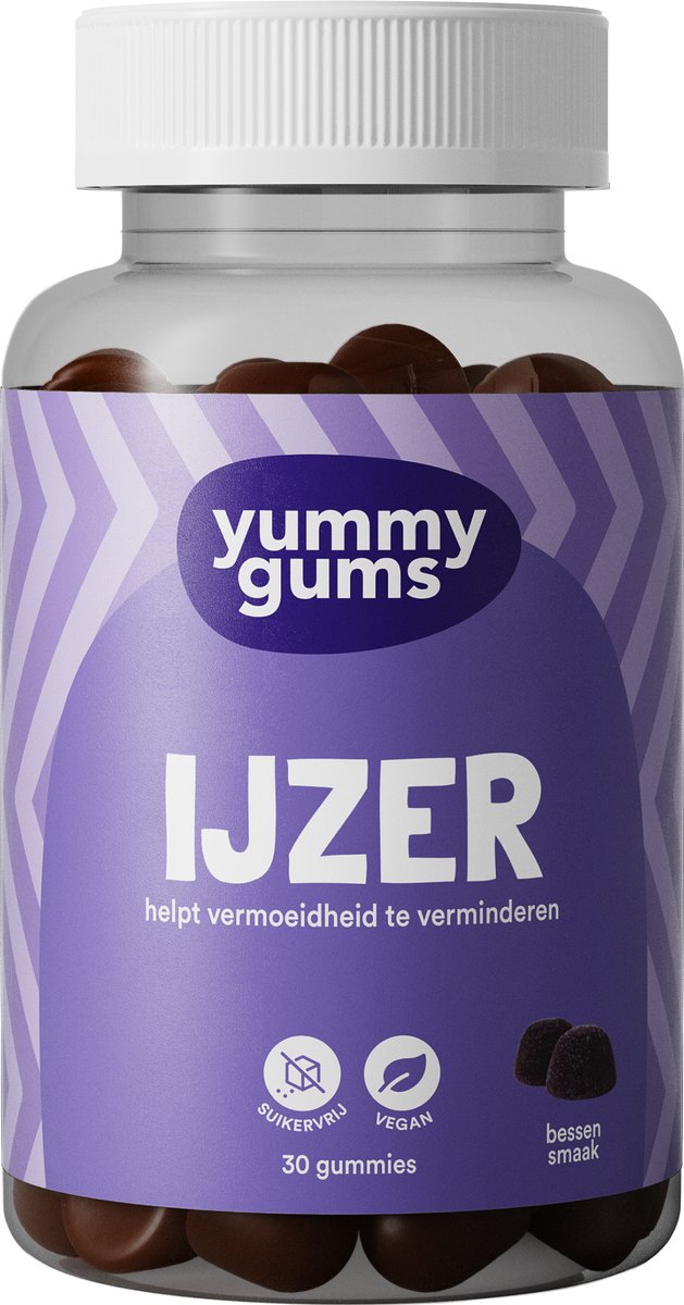 Yummygums • IJzer Gummies • 10 mg IJzer supplement • 30 gummies