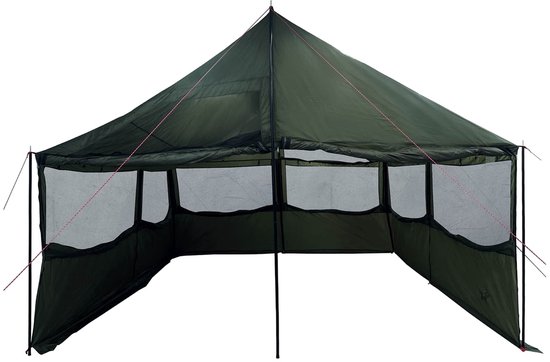 vidaXL - Familietent - Legergroen - 450 - x - 400 - x - 265 - cm - Polyester - en - Staal — afbeelding 5