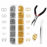 Sieraden Maken Volwassenen Pakket - 930 stuks Karabijnsluiting & Ringetjes - Goud & Zilver - Kasey