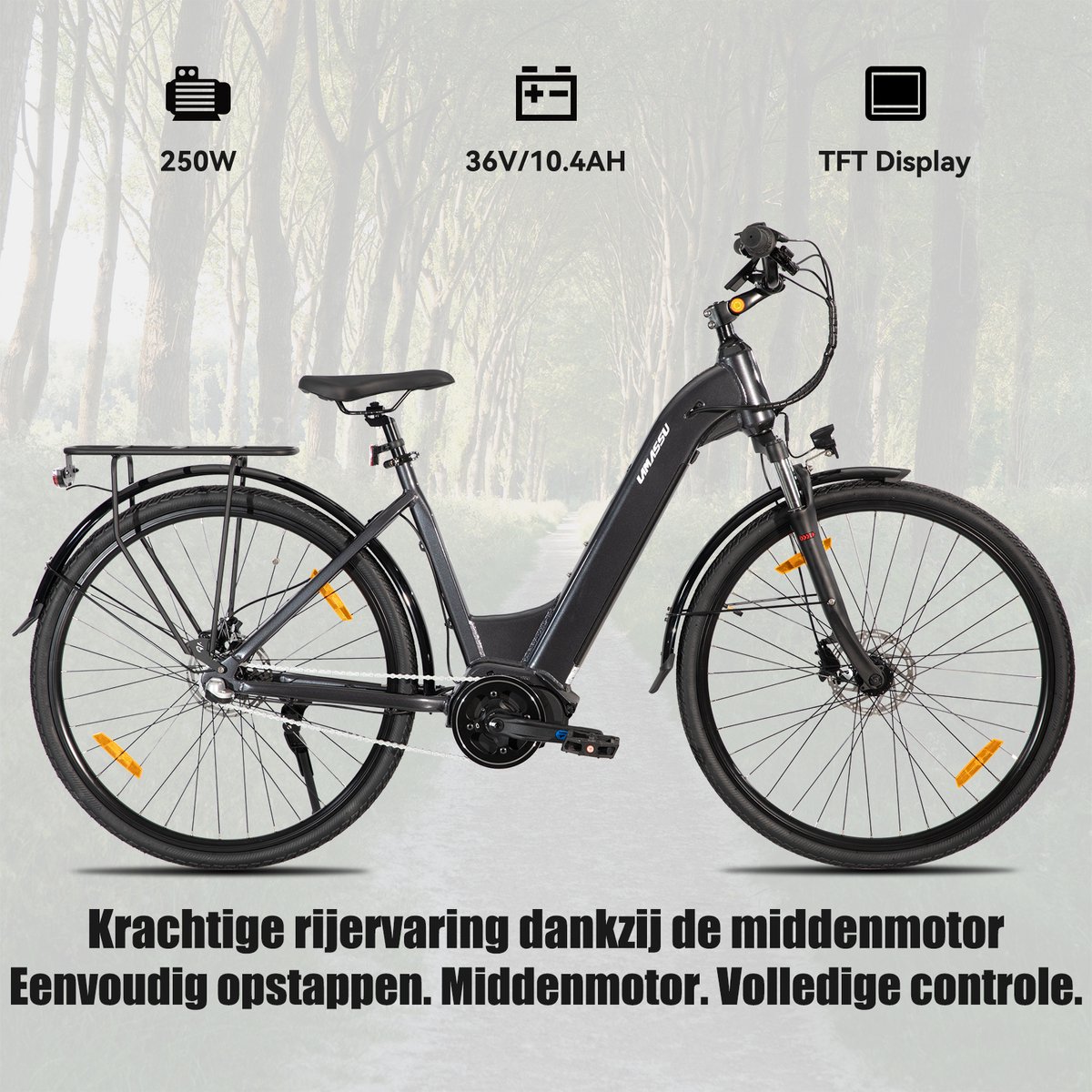 HILAND Overstreet E-Bike Dames - 28 inch - Hydraulische Schijfremmen - 3 Speed Naafversnelling - 250W - 10.4Ah Accu - Lage Instap thumbnail 4