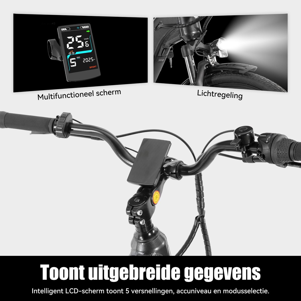 HILAND Overstreet E-Bike Dames - 28 inch - Hydraulische Schijfremmen - 3 Speed Naafversnelling - 250W - 10.4Ah Accu - Lage Instap thumbnail 7
