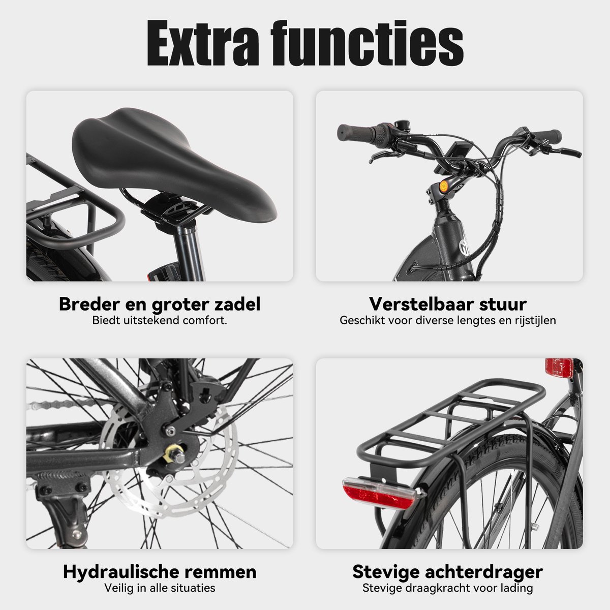 HILAND Overstreet E-Bike Dames - 28 inch - Hydraulische Schijfremmen - 3 Speed Naafversnelling - 250W - 10.4Ah Accu - Lage Instap thumbnail 8