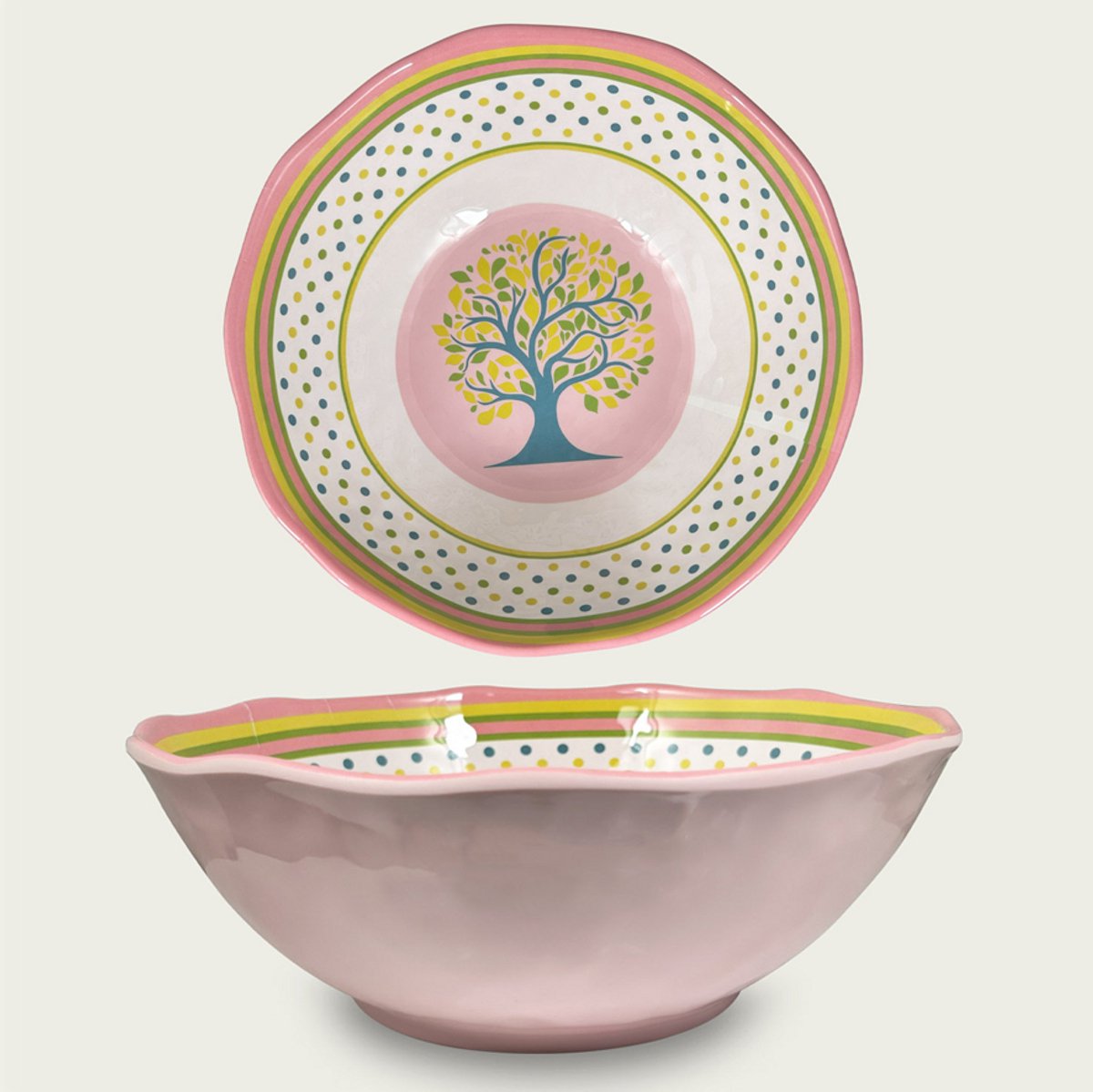 Arca Sylvia - Melamine kom Ø32xH11cm – licht in gewicht – makkelijk stapelbaar – voor binnen en buiten