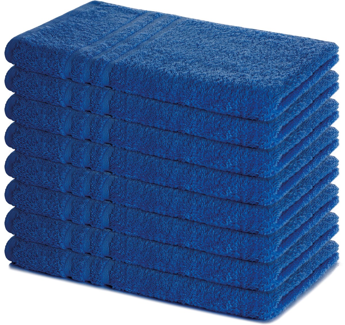 Lavea® Set van 8 Handdoeken 50x100 cm, 100% Katoen – Zacht en Absorberend – Perfect als Handdoek voor Thuis en Hotel – Koningsblauw
