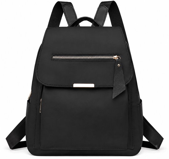 Waterdichte Elegante Kleine Stad Rugzak voor Vrouwen - Reis Sport School Laptop Rugzak - Werktas Meisjes Tiener School Reizen Business Zwart