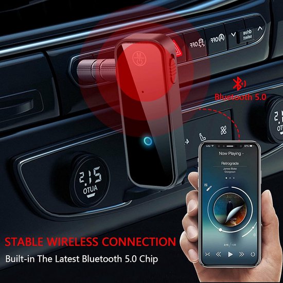 Bluetooth Audio Adapter - Draadloze Ontvanger Zender - Muziek Streamen - Low Latency Audio - 10 Meter Bereik - Zwart — afbeelding 3