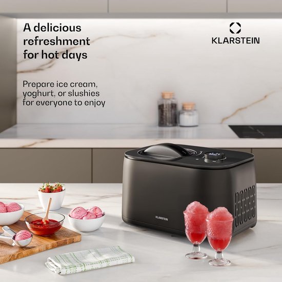 IJsmachine Slushmaker - Dessertmaker Yoghurt - Zelf Desserts Maken - Met Compressor - 1 Liter - Roestvrij Staal — afbeelding 4