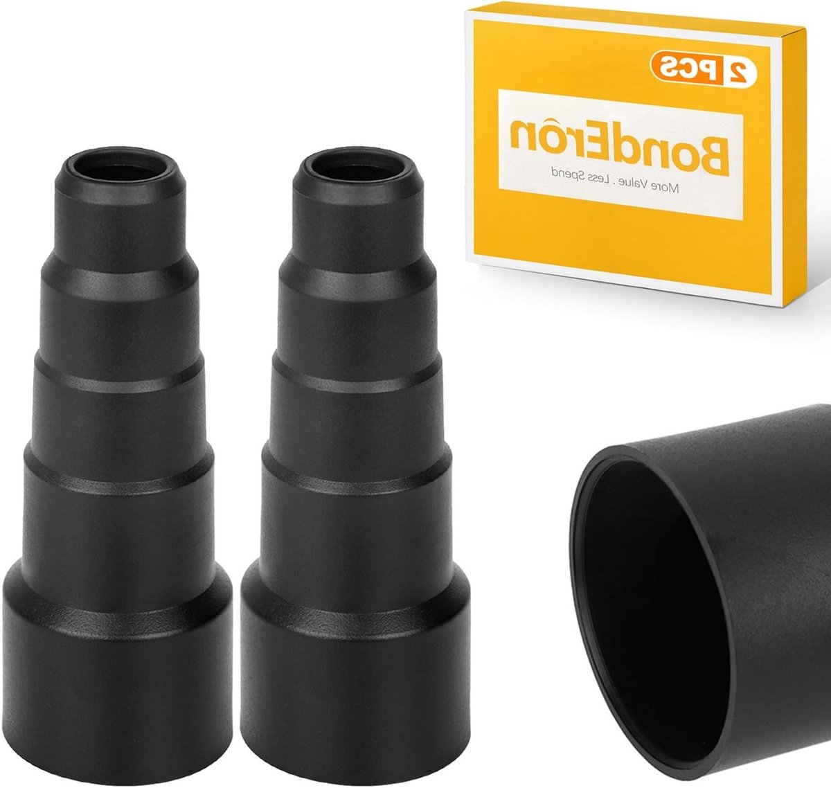 Rubber Slangadapter voor Vacuüm, Reducer en Extractor Adapter voor Werkplaats en Elektrisch Gereedschap, Set van 2