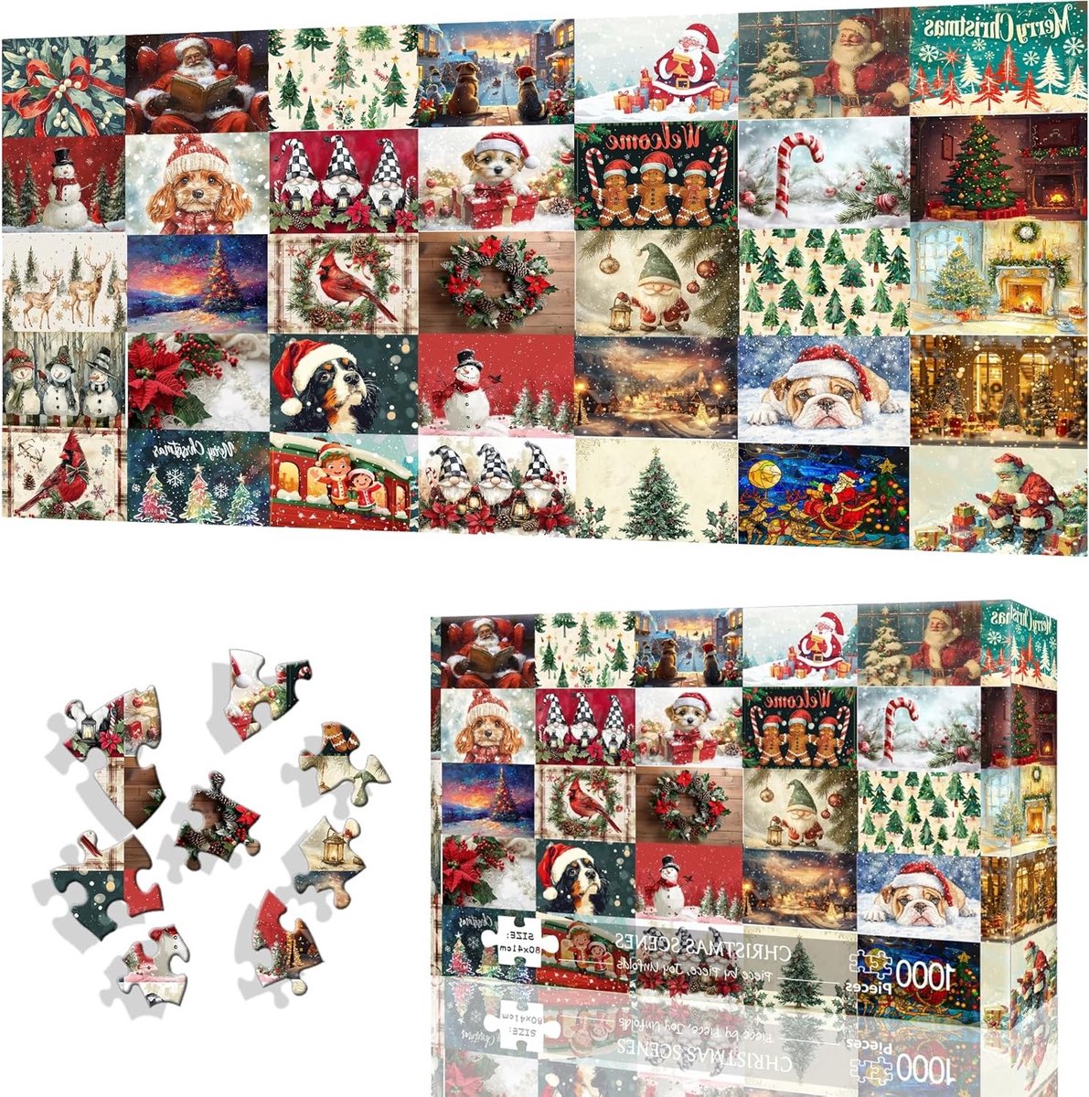 VAIIEYO Christmas Jigsaw Puzzle with 1000 Pieces, Paper Jigsaw Puzzle 80 x 41 cm, for Adults and Children from 14 - ShopVlot