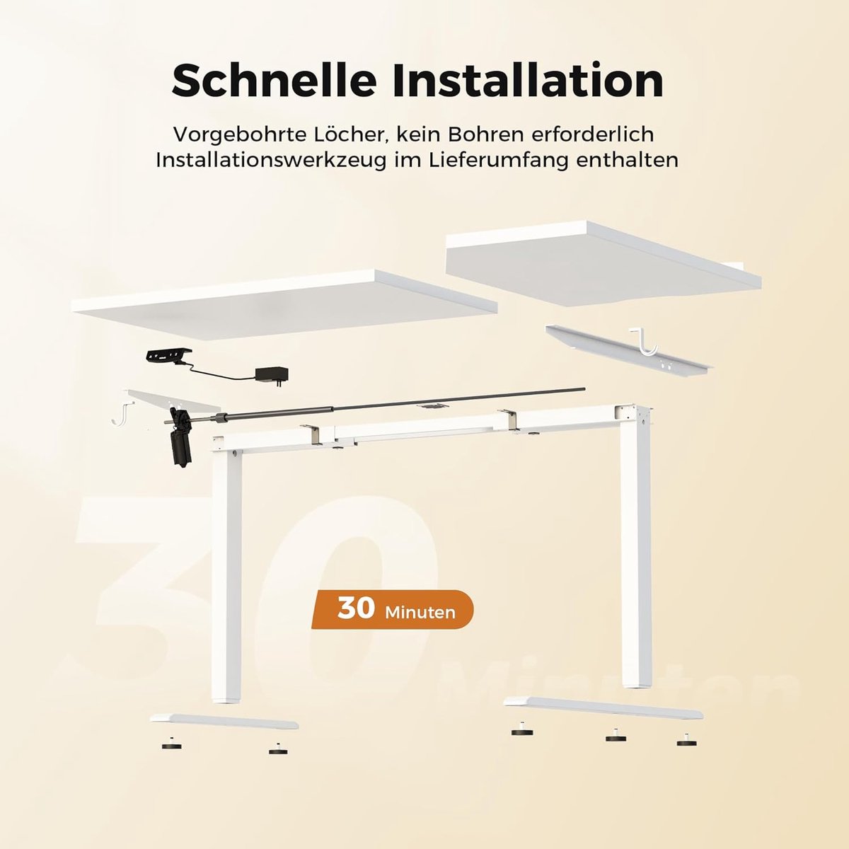 Premium Elektrisch L-Vorm Zit-Sta Bureau 140 cm Hoofdboord met Memory Functie, 71–114 cm Verstelbaar, Ergonomisch Hoekbureau voor Home Office & Gaming