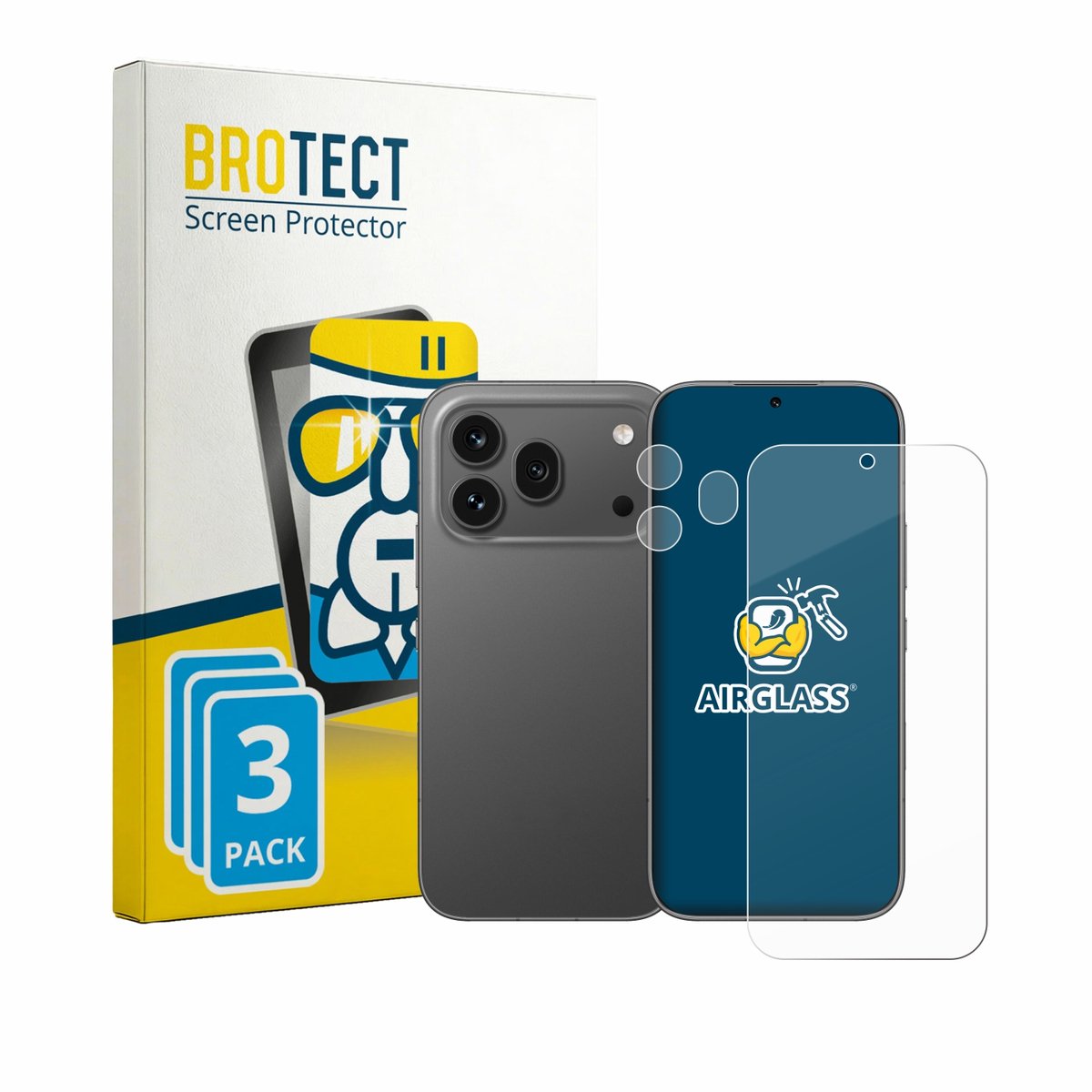 Screenprotector 3 Stuks voor Honor 600 Pro (Voor+Camera) Beschermglas transparant