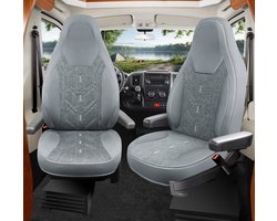 Premium Camper stoelhoezen voor Pössl H-Line BC8 in Grijs (2 losse stoelen)