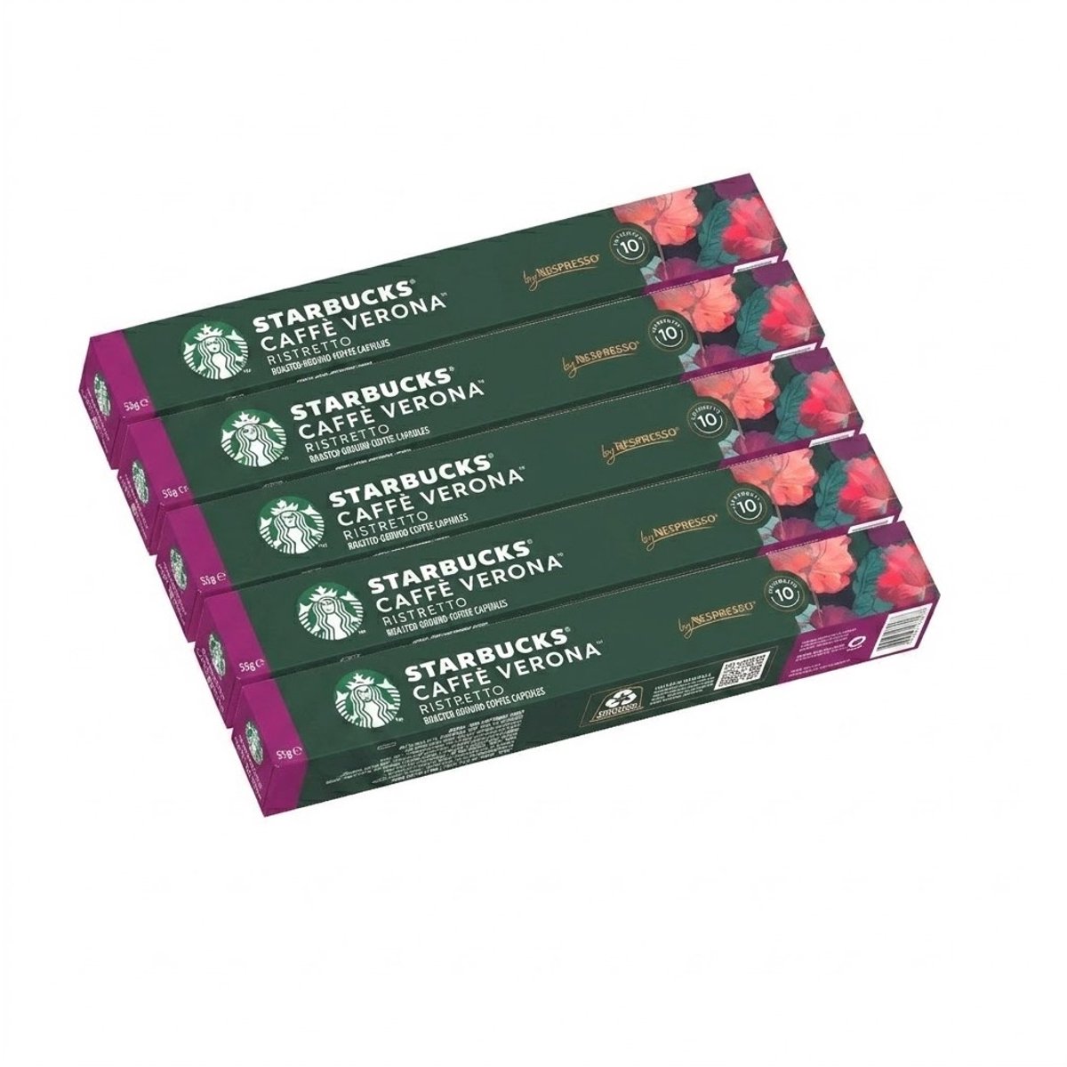Starbucks Caffe Verona Ristretto - Multipack - 50 (5x10) Koffiecups Compatibel met Nespresso Coffee Machine