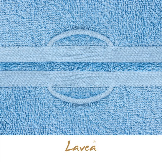 Lavea® Set van 4 Badmatten 50x80 cm Zacht en Absorberend – 100% Katoen, Wasbare Badkamermatten – Ideaal als Douche- of Badmat - Dolfijnblauw