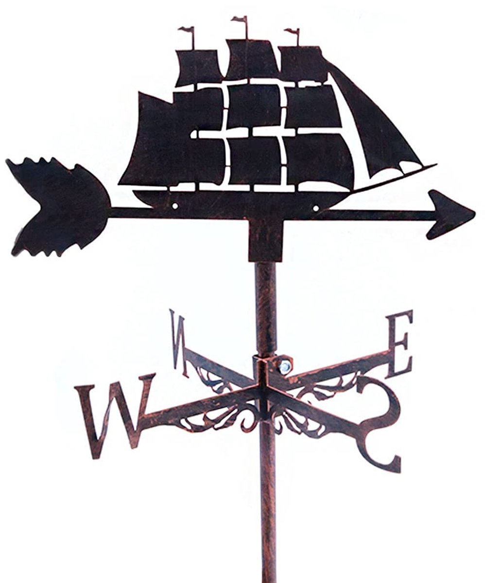 Dailygoods- Windvaan Metalen Vintage-Stijl - Roestvrij Stalen Windwijzer - Tuin Decoratie - Weervlag Buiten - 50 x 30 cm - Bestand Tegen Corrosie