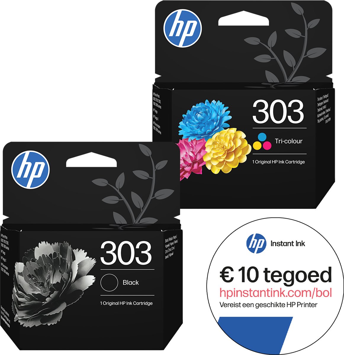 HP 303 - Inktcartridge - Origineel - Standaard capaciteit - Kleur en Zwart + Instant Ink tegoed