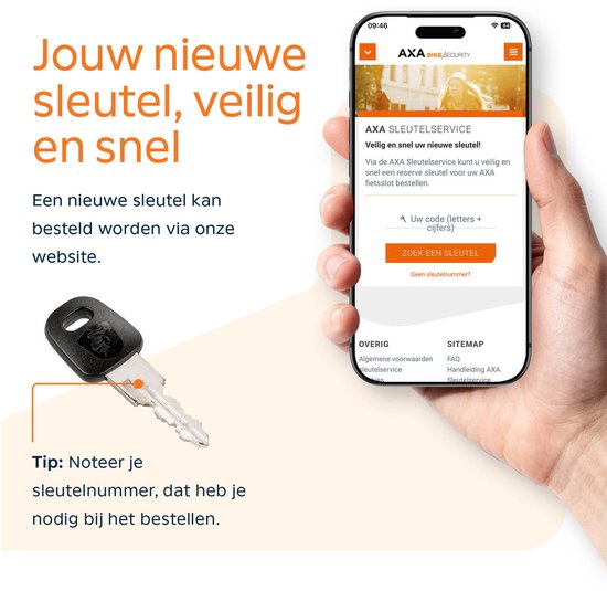 AXA Absolute 9-110 ART 2 Kettingslot – Fietsslot met keurmerk – Sterk slot met stalen ketting – Voor elektrische fiets, fatbike en bakfiets - Inclusief sleutelservice – 110 cm