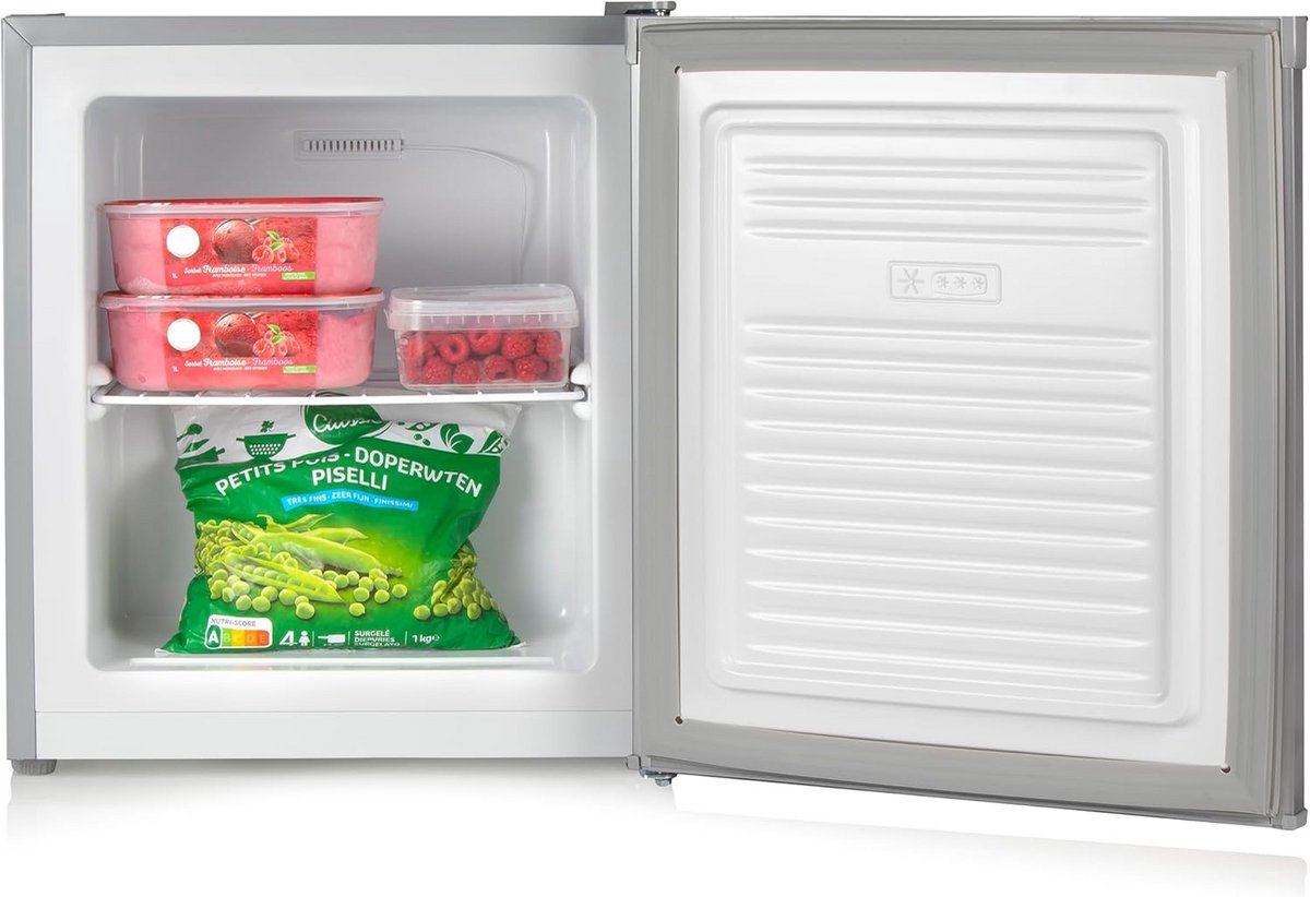 Mini Vriezer - Kleine Diepvries - Extra Vriesruimte - Energieklasse E - 33 Liter - Zilver