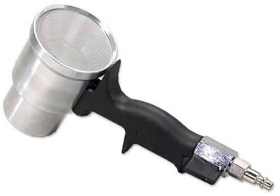 CROP Venturi Blaaspistool met metalen gaas en zwart handvat.