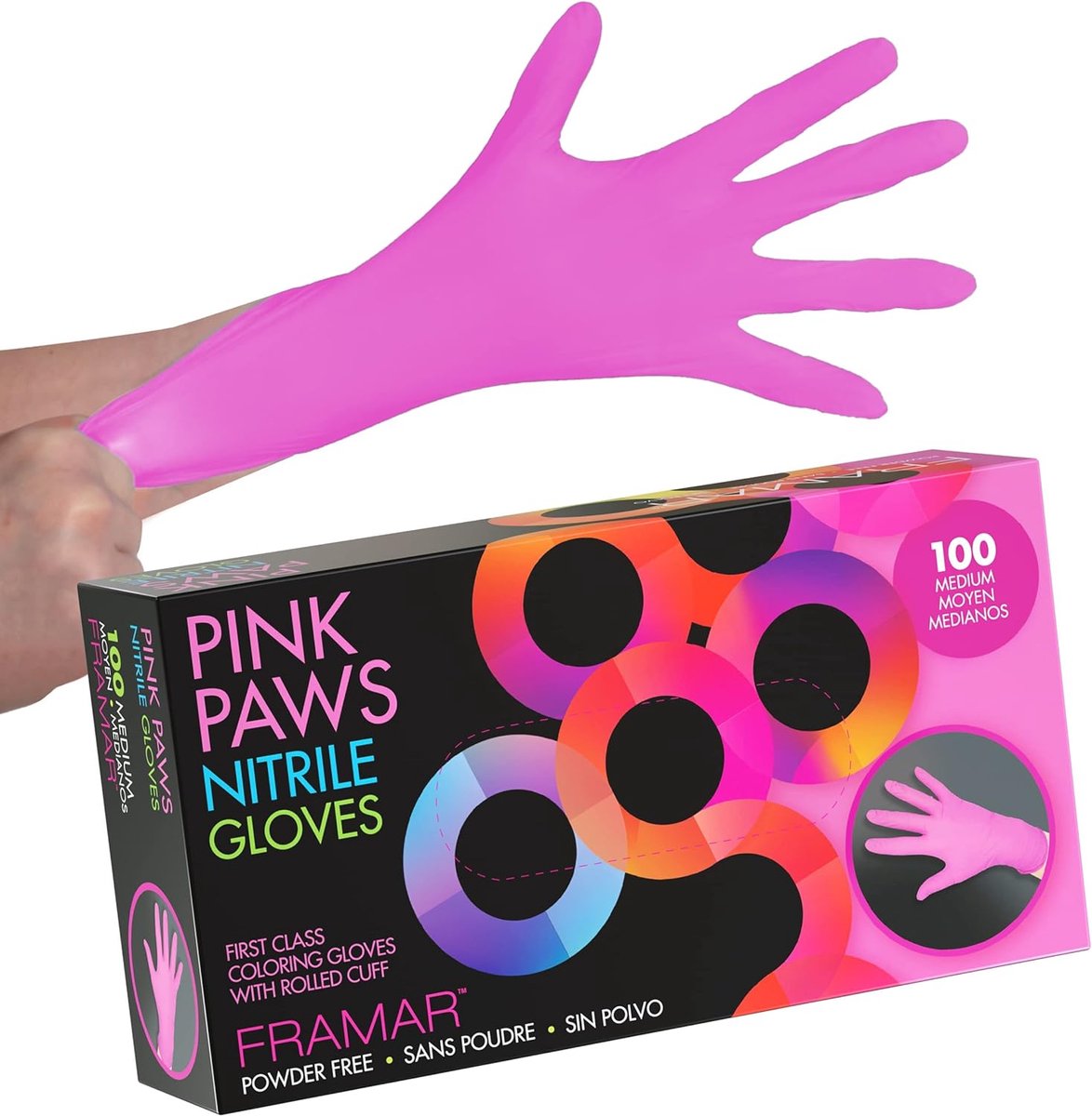 Nitril Handschoenen Roze – Poedervrij, Latexvrij, Wegwerphandschoenen voor Schoonmaak & Voedselbereiding, 100 Stuks M