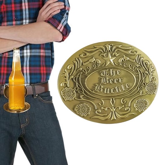 VLEMICO- Bierriemgesp Klassiek Brons - Draagbare Drankhouder - Handsfree Bierhouder - Geschikt voor Picknick/BBQ/Camping - Duurzaam - Innovatief Design — afbeelding 3
