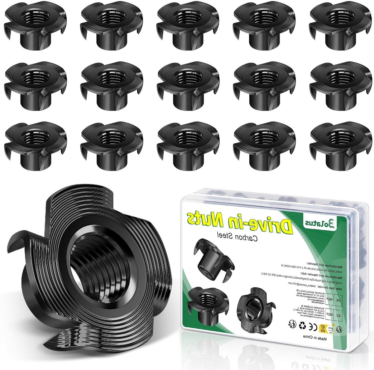 Set van 50 Impact Nuts M5 x 8 mm, Ideaal voor Hout, Meubels, Klimwanden en DIY-projecten met 5 Impactpunten van Koolstofstaal
