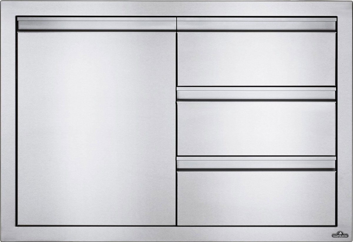 Napoleon grills - Inbouwdeur en drie laden combinatie klein (100x71...