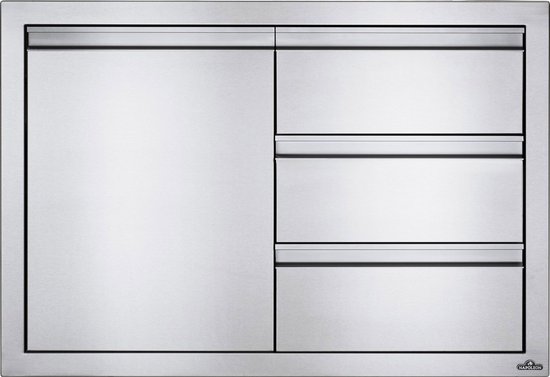 Napoleon grills - Inbouwdeur en drie laden combinatie klein (100x71...