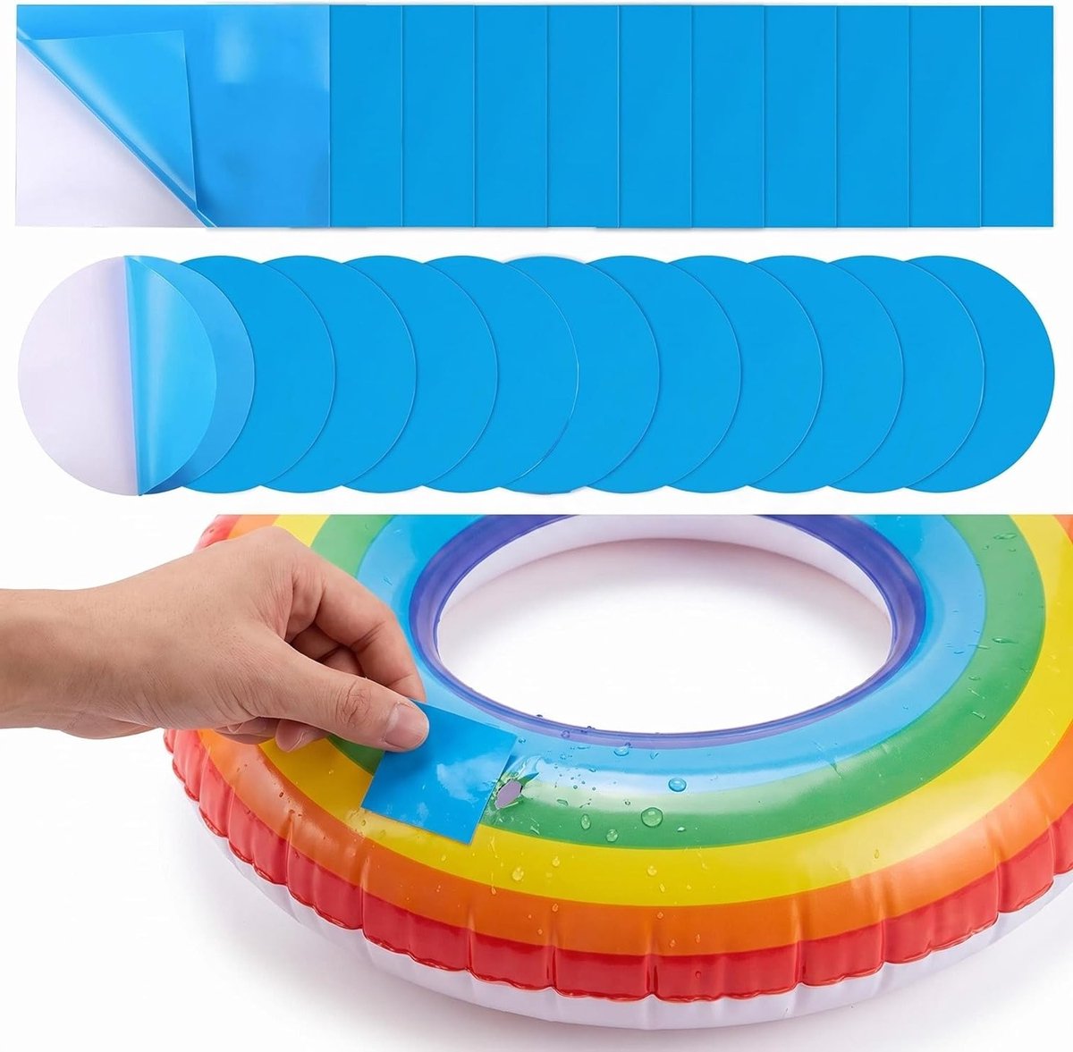 Set van 20 Zelfklevende Onderwater Reparatie Patches voor Zwembaden, PVC Reparatietape en Reparatieset voor Waterbedden, Ideaal voor Snel en Eenvoudig Onderhoud