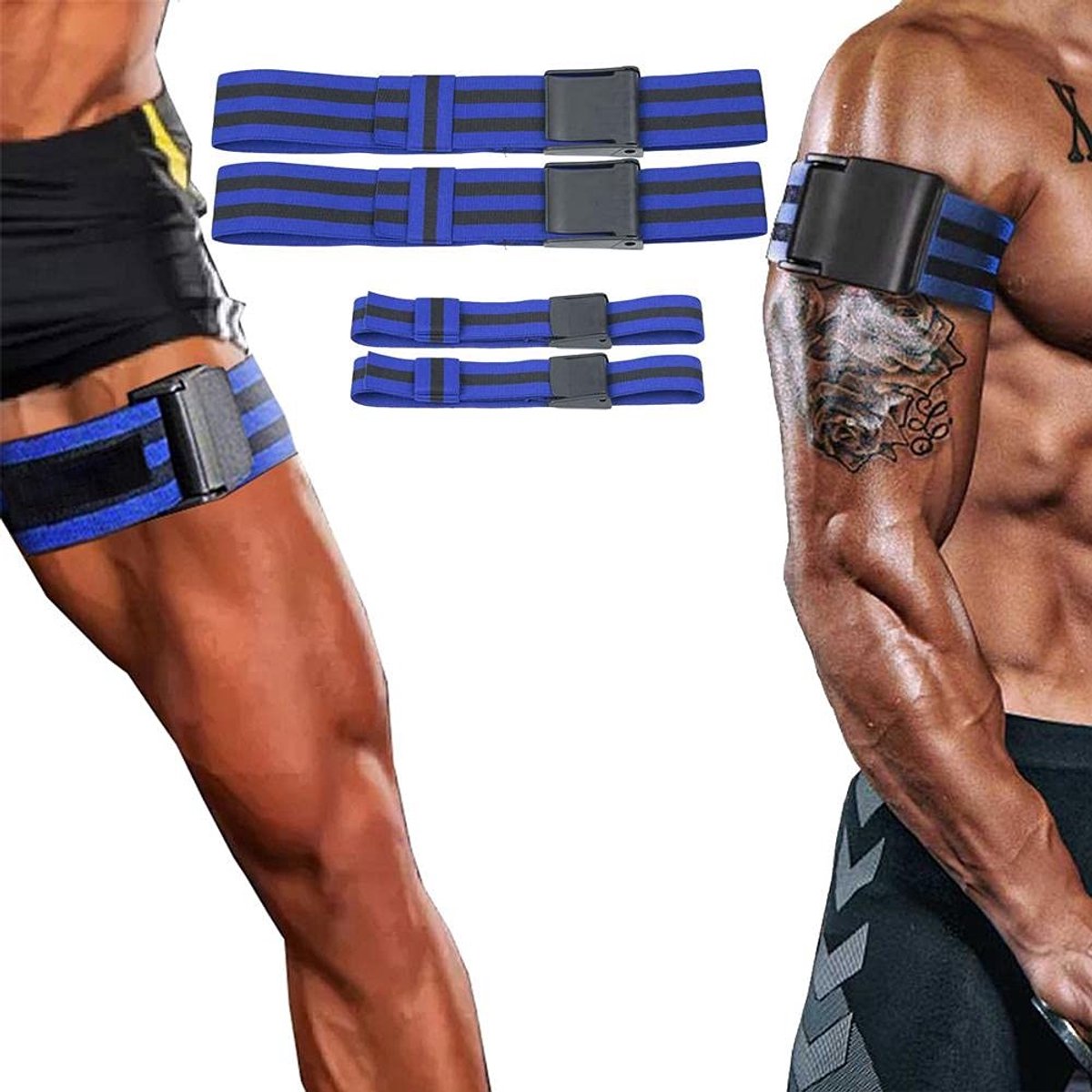 Dailygoods- Occlusielentrainingsbanden - Manchetband voor Occlusietraining - Armspiertrainingsbanden - Bloedstroombeperking - 2 Stuks - Vrije Maat 100 cm lang, 5 cm breed - Bfr Banden