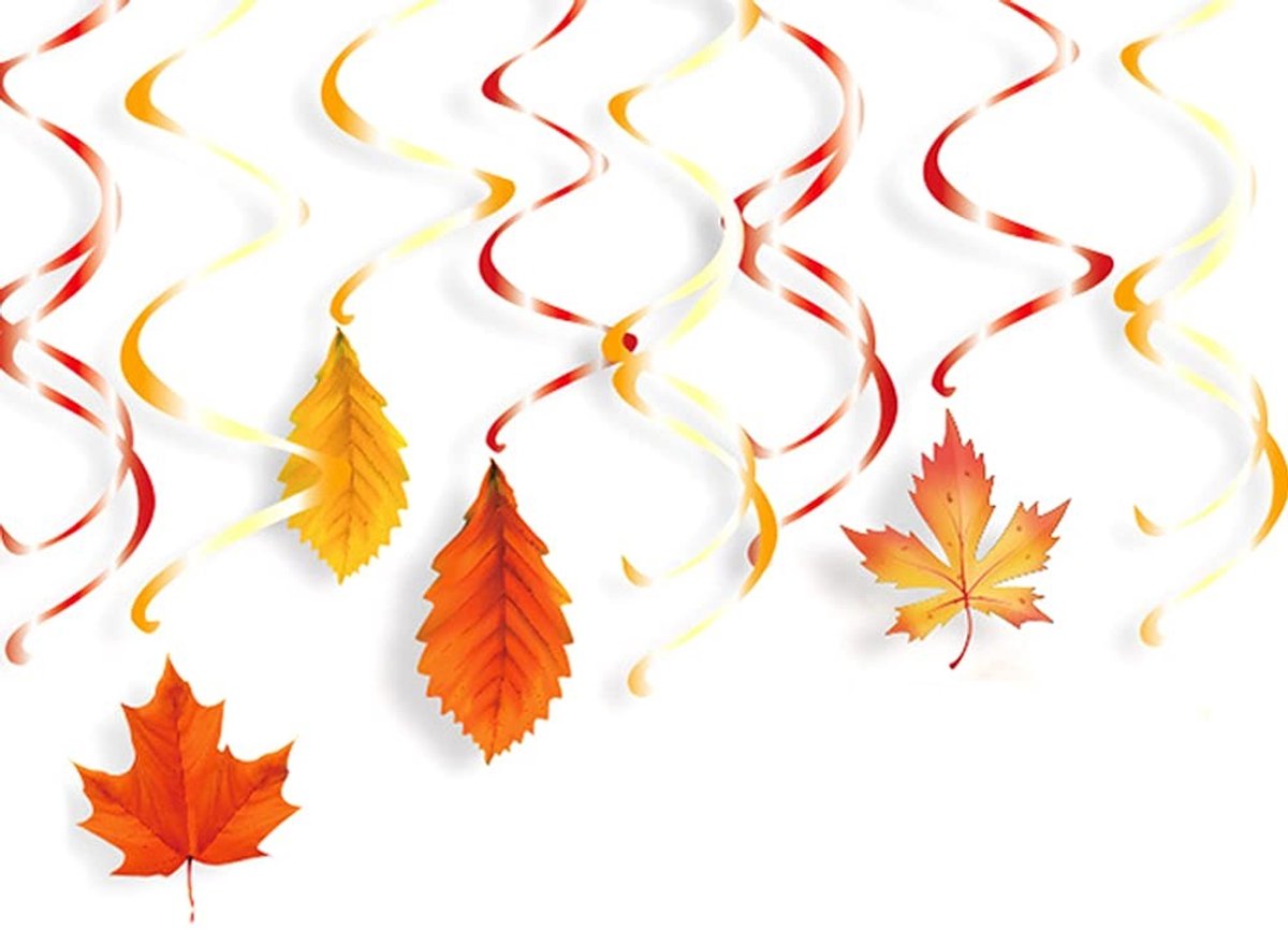 Dailygoods- Esdoornblad Kunstmatig - 24 Stuks - PVC Spiraal Ornamenten - Herfst Decoratie - Thanksgiving Decoraties - Duurzaam Materiaal - Herfstdecoratie