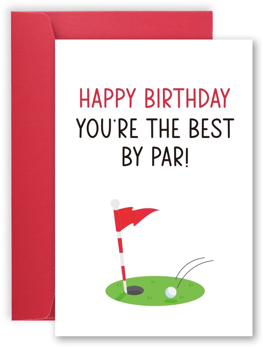 Dailygoods- Verjaardagskaart Grappig Golfthema - Wenskaart met Envelop - Humoristische Kaart voor Golfers - Veelkleurig Papier - Formaat 18x12cm